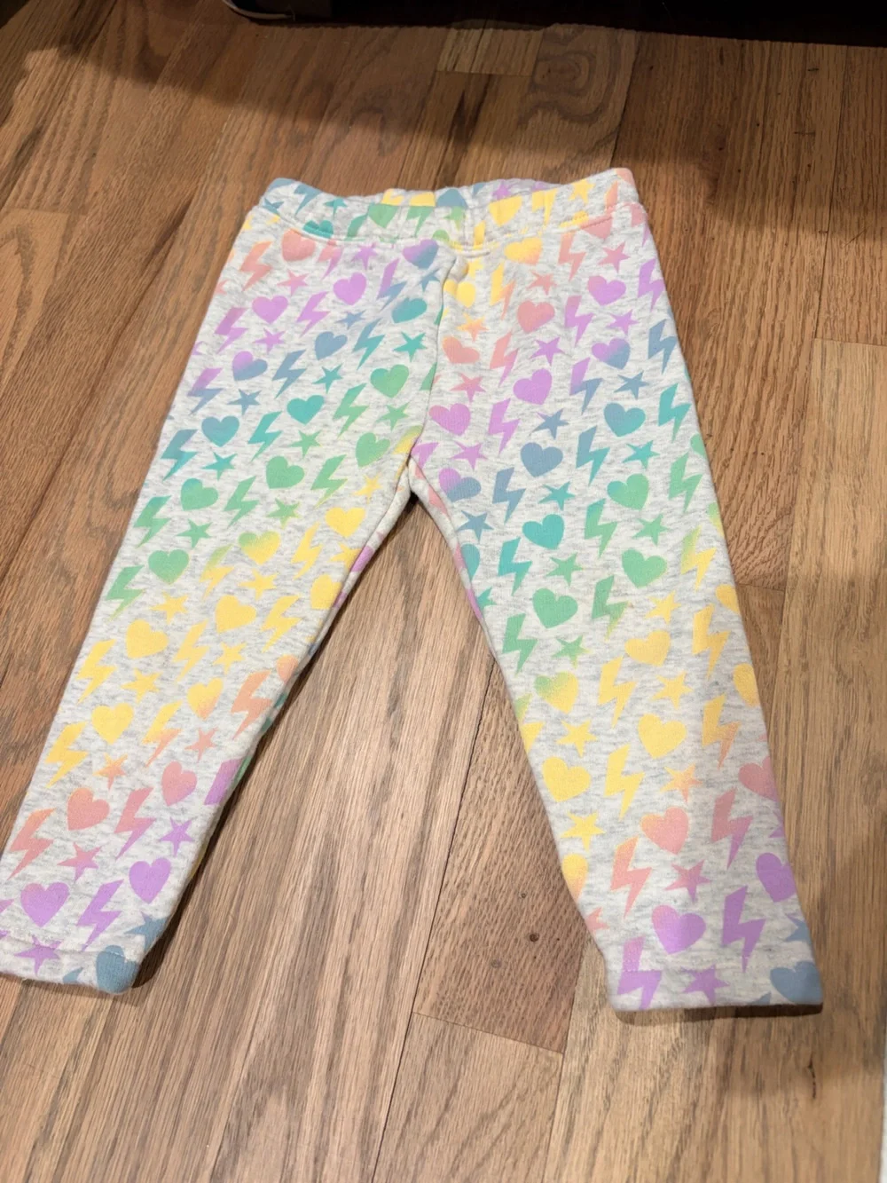 Gap toddler girl warm sweatpants with hearts, stars, and lightning bolts
